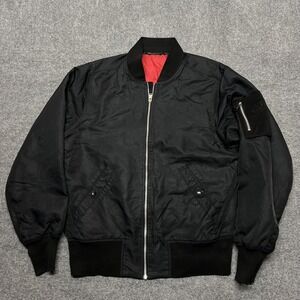Nike Air Max Jacket Mens Large Black Bomber Full Zip Lined Insulated Outdoor